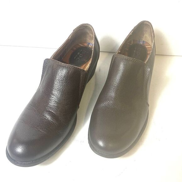 BOC Born Brown Leather Block Heel Slip On Pump Womens Size 10 M Shoes - Picture 3 of 12